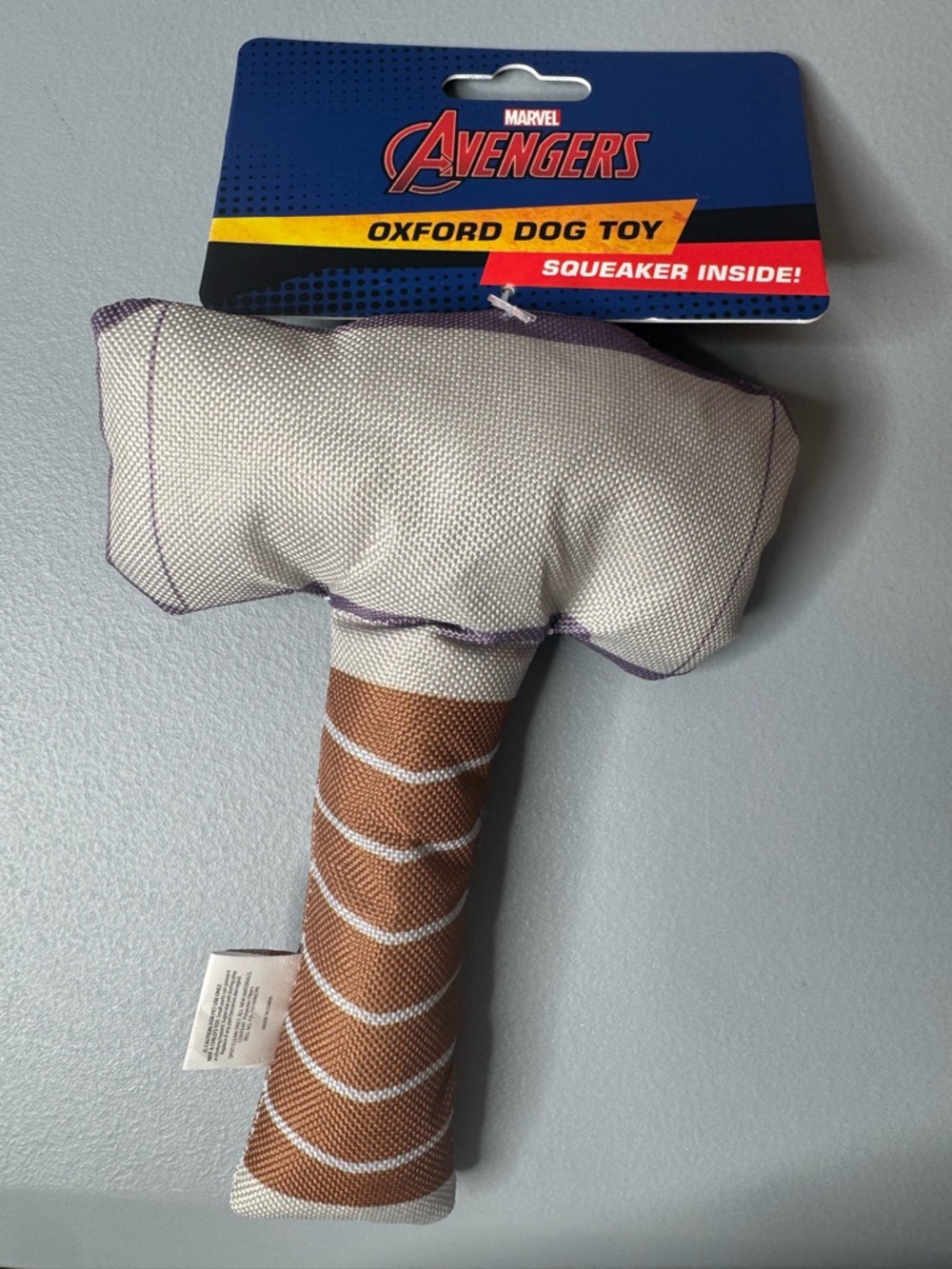 Marvel Avengers Oxford Dog Toy Thor’s hammer superhero with squeaker plush